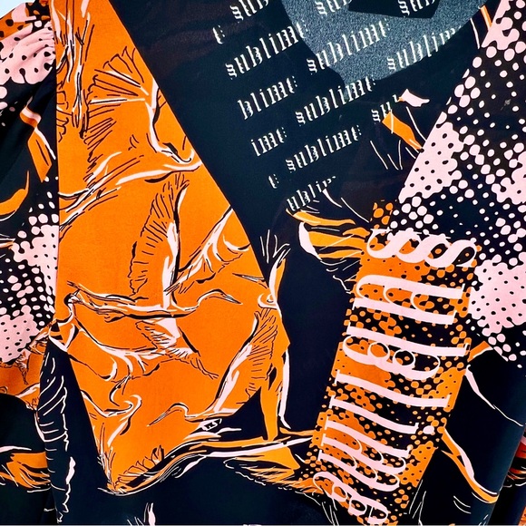 Weekday Sublime Bowe Blouse Small Abstract Print Billowing Sleeve Flowy Colorful - Picture 12 of 16